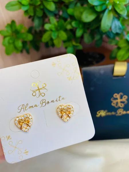 Topos Corazón Circones Dorado
